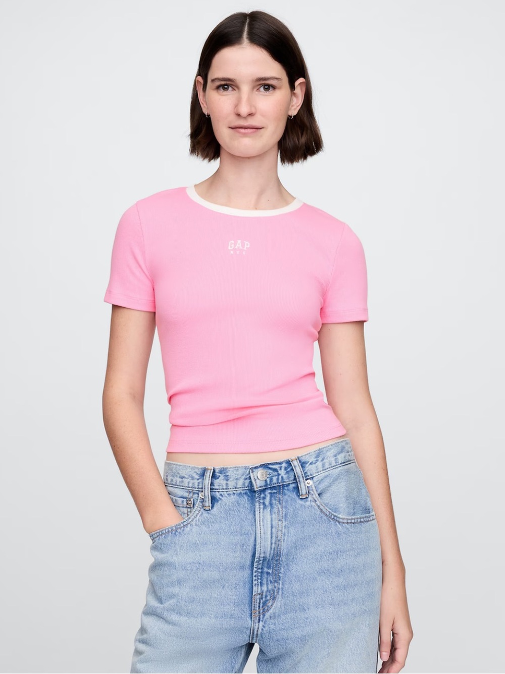 Women’s XS Y2K Gap Modern Crew Shirt in Pink